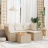 Set mobilier de grădină cu perne, 5 piese, negru, poliratan GartenMobel Dekor