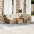 Set mobilier de grădină cu perne, 8 piese, negru, poliratan GartenMobel Dekor