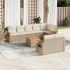 Set mobilier de grădină cu perne, 9 piese, negru, poliratan GartenMobel Dekor