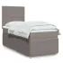 Pat box spring cu saltea, gri taupe, 90x190 cm, textil GartenMobel Dekor