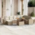 Set mobilier de grădină cu perne, 9 piese, negru, poliratan GartenMobel Dekor