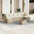 Set mobilier de grădină cu perne, 8 piese, negru, poliratan GartenMobel Dekor