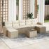 Set mobilier de grădină cu perne, 8 piese, negru, poliratan GartenMobel Dekor