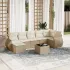 Set mobilier de grădină cu perne, 8 piese, negru, poliratan GartenMobel Dekor