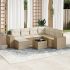 Set mobilier de grădină cu perne, 8 piese, negru, poliratan GartenMobel Dekor