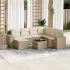 Set mobilier de grădină cu perne, 8 piese, negru, poliratan GartenMobel Dekor