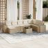 Set mobilier de grădină cu perne, 9 piese, negru, poliratan GartenMobel Dekor