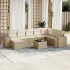 Set mobilier de grădină cu perne, 9 piese, negru, poliratan GartenMobel Dekor