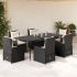 Set mobilier de grădină cu perne, 9 piese, negru, poliratan GartenMobel Dekor