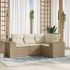 Set mobilier de grădină cu perne, 4 piese, negru, poliratan GartenMobel Dekor