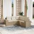 Set mobilier de grădină cu perne, 5 piese, negru, poliratan GartenMobel Dekor