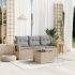 Set mobilier de grădină cu perne, 4 piese, negru, poliratan GartenMobel Dekor