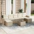 Set mobilier de grădină cu perne, 8 piese, negru, poliratan GartenMobel Dekor