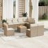 Set mobilier de grădină cu perne, 9 piese, negru, poliratan GartenMobel Dekor