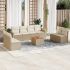 Set mobilier de grădină cu perne, 9 piese, negru, poliratan GartenMobel Dekor
