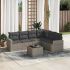 Set canapele de grădină cu perne, 7 piese, negru, poliratan GartenMobel Dekor