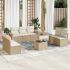 Set mobilier de grădină cu perne, 8 piese, negru, poliratan GartenMobel Dekor