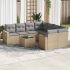 Set mobilier de grădină cu perne, 9 piese, negru, poliratan GartenMobel Dekor