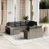 Set canapele de grădină cu perne, 10 piese, negru, poliratan GartenMobel Dekor