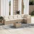 Set canapele de grădină cu perne, 7 piese, negru, poliratan GartenMobel Dekor