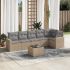 Set canapele de grădină cu perne, 7 piese, negru, poliratan GartenMobel Dekor