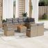 Set mobilier de grădină cu perne, 9 piese, negru, poliratan GartenMobel Dekor