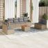 Set mobilier de grădină cu perne, 9 piese, negru, poliratan GartenMobel Dekor