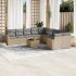 Set canapele de grădină cu perne, 11 piese, negru, poliratan GartenMobel Dekor