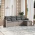 Set mobilier de grădină cu perne, 6 piese, negru, poliratan GartenMobel Dekor