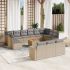 Set mobilier de grădină cu perne, 14 piese, negru, poliratan GartenMobel Dekor