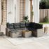 Set mobilier de grădină cu perne, 8 piese, negru, poliratan GartenMobel Dekor