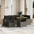 Set canapele de grădină cu perne, 7 piese, negru, poliratan GartenMobel Dekor