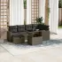 Set canapele de grădină, 7 piese, cu perne, gri, poliratan GartenMobel Dekor