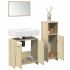 Set mobilier de baie, 3 piese, stejar maro, lemn prelucrat GartenMobel Dekor
