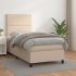 Pat box spring cu saltea, alb, 90x190 cm, piele ecologică GartenMobel Dekor