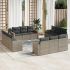 Set canapele de grădină, 12 piese, cu perne, negru, poliratan GartenMobel Dekor