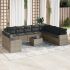 Set canapele de grădină cu perne, 11 piese, negru, poliratan GartenMobel Dekor