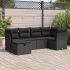 Set mobilier de grădină cu perne, 6 piese, negru, poliratan GartenMobel Dekor