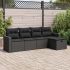 Set mobilier de grădină cu perne, 6 piese, negru, poliratan GartenMobel Dekor