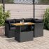 Set mobilier de grădină cu perne, 5 piese, negru, poliratan GartenMobel Dekor