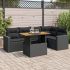 Set mobilier de grădină cu perne, 6 piese, negru, poliratan GartenMobel Dekor
