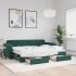 Pat de zi cu extensie și sertare verde închis 90x200 cm catifea GartenMobel Dekor