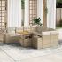 Set canapele de grădină, 9 piese, cu perne, bej, poliratan GartenMobel Dekor