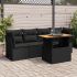 Set mobilier de grădină cu perne, 5 piese, negru, poliratan GartenMobel Dekor