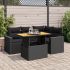 Set mobilier de grădină cu perne, 5 piese, negru, poliratan GartenMobel Dekor