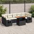 Set mobilier de grădină cu perne, 8 piese, negru, poliratan GartenMobel Dekor