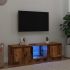 Comodă TV cu lumini LED, alb, 120x30x35,5 cm GartenMobel Dekor