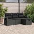 Set mobilier de grădină cu perne, 4 piese, negru, poliratan GartenMobel Dekor