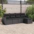 Set mobilier de grădină cu perne, 5 piese, negru, poliratan GartenMobel Dekor