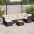Set mobilier de grădină cu perne, 8 piese, negru, poliratan GartenMobel Dekor